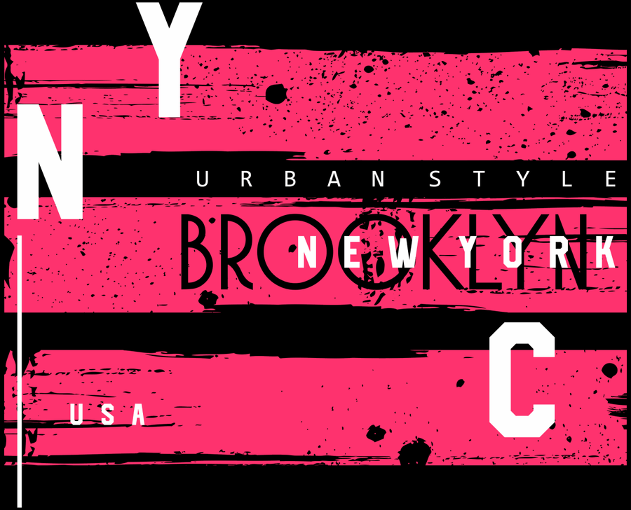 Brooklyn NYC - Urban Style - Flag - Ready To Press DTF Transfer - Buy Bulk DTF