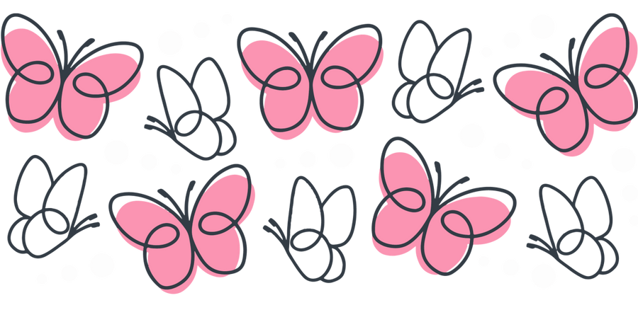 Butterfly Line UV DTF Libbey Glass Wrap - Buy Bulk DTF