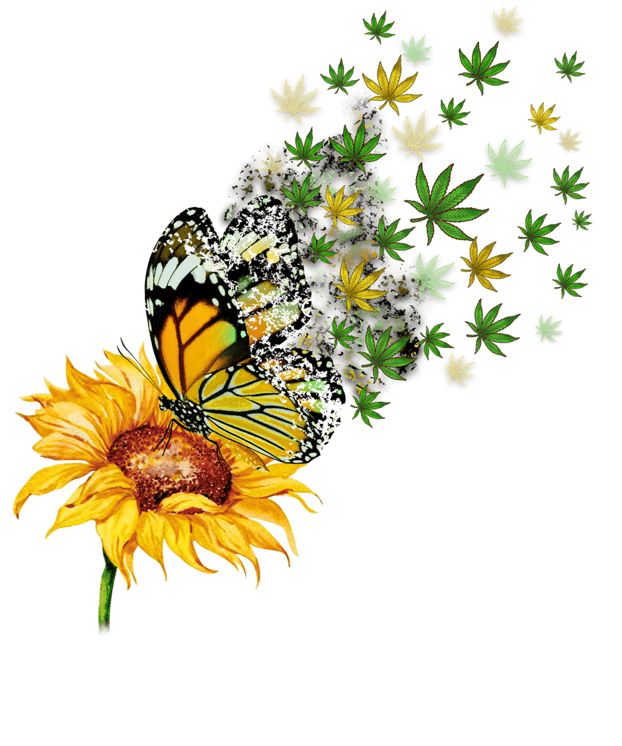 BUTTERFLY SUNFLOWER Ready To Press DTF Transfer - Buy Bulk DTF