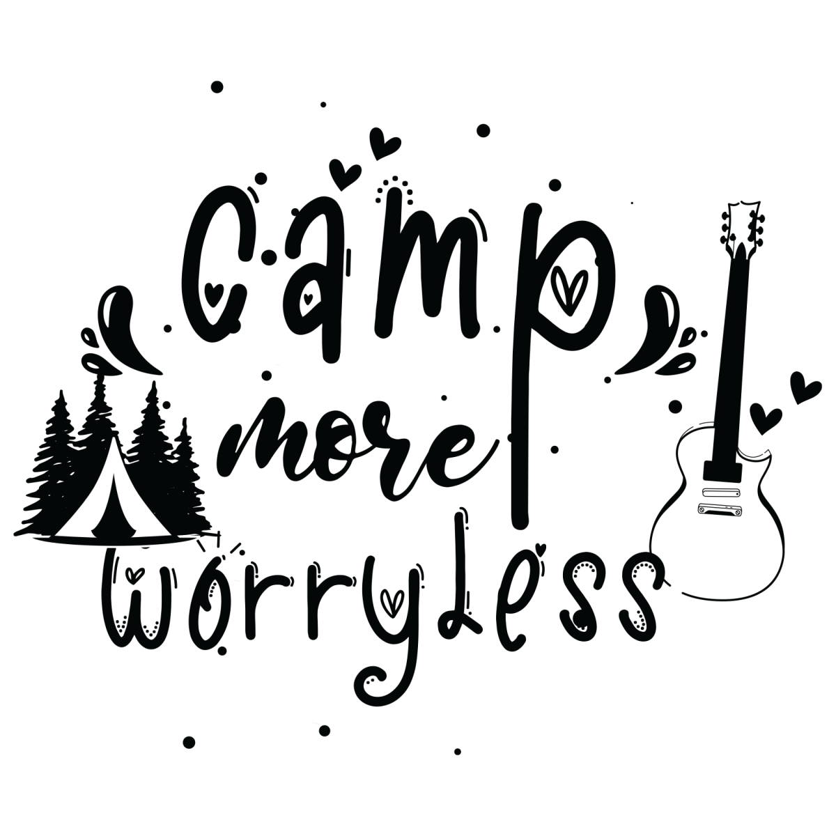 Camp More Worryless - Ready To Press DTF Transfers - Buy Bulk DTF