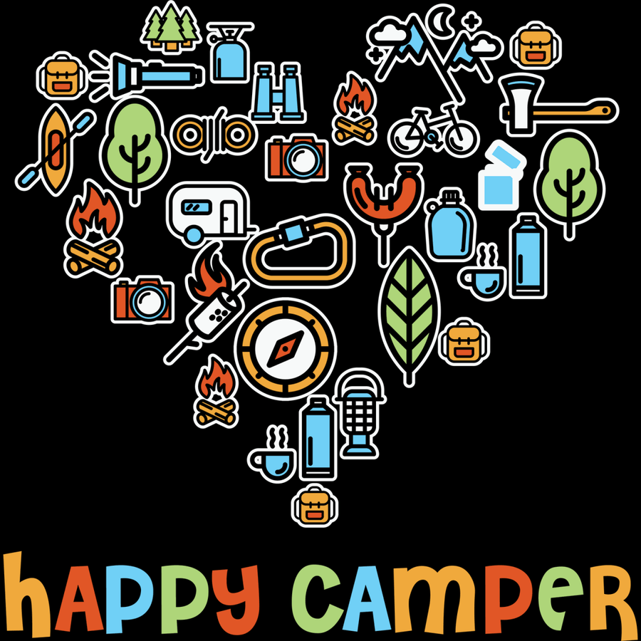 Camping, Happy Camper - Ready To Press DTF Transfers - Buy Bulk DTF