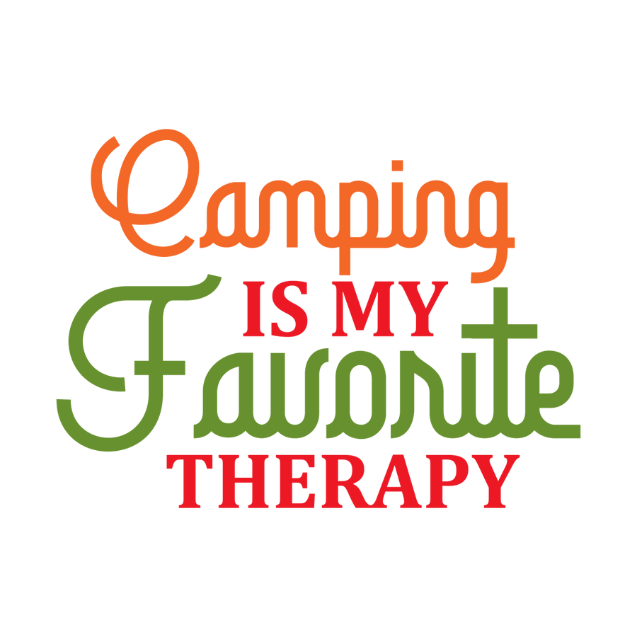 Camping Is My Favourite Therapy - Ready To Press DTF Transfers - Buy Bulk DTF
