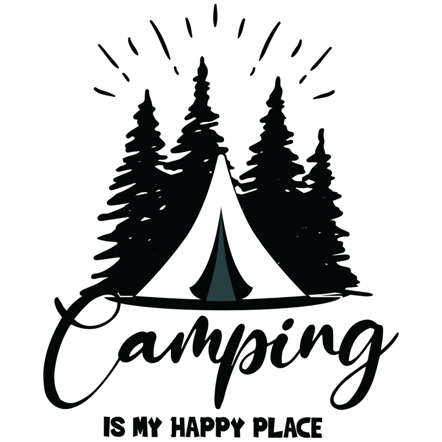 Camping Is My Happy Place - Ready to Press DTF Transfers - Buy Bulk DTF