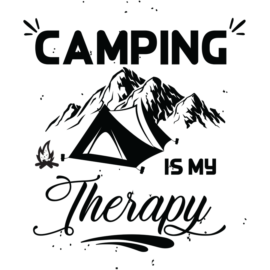 Camping Is My Therapy - Ready To Press DTF Transfers - Buy Bulk DTF
