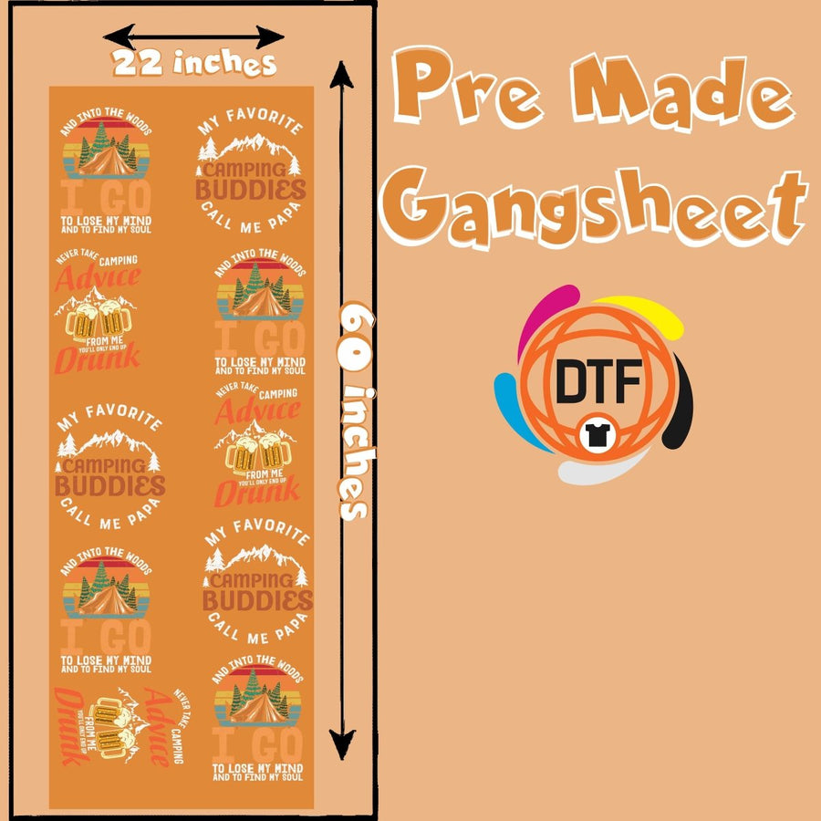 Camping master Premade DTF Gangsheet - Buy Bulk DTF