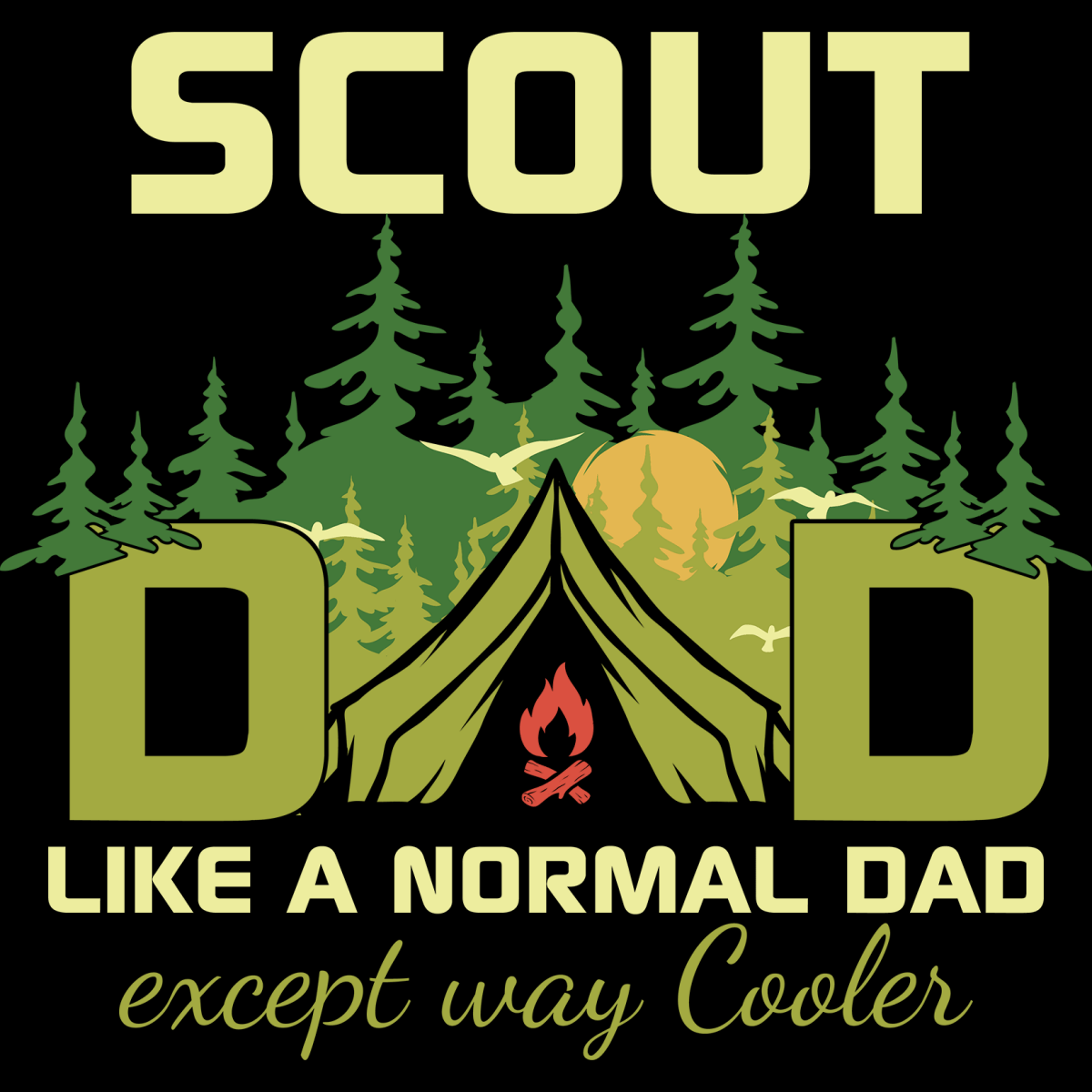 Camping Scout Dad - Ready To Press DTF Transfers - Buy Bulk DTF