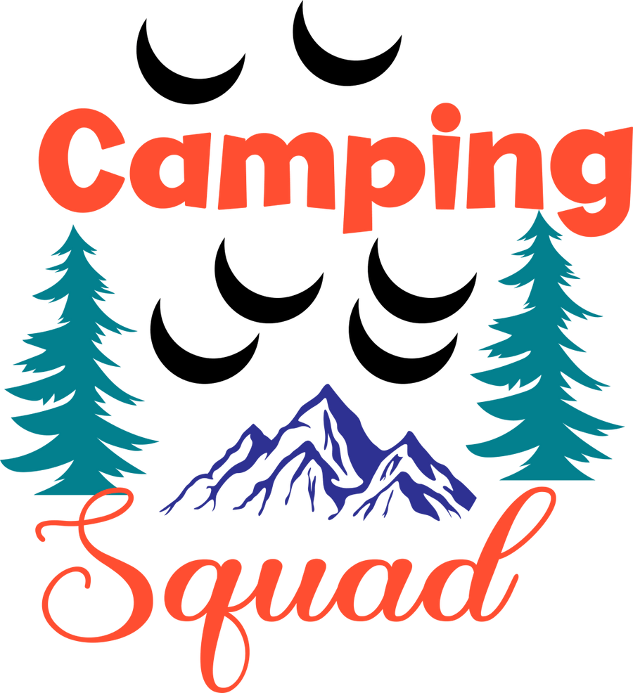 Camping Squad - 1010 Ready to Press DTF Transfer - Buy Bulk DTF