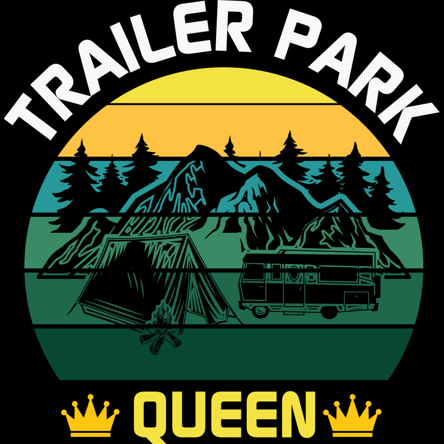 Camping Trailer Park Queen - Ready To Press DTF Transfers - Buy Bulk DTF