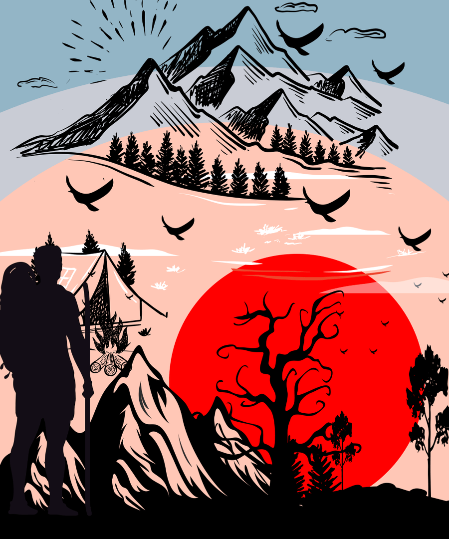 Camping Vector 2 Ready To Press DTF Transfer - Buy Bulk DTF