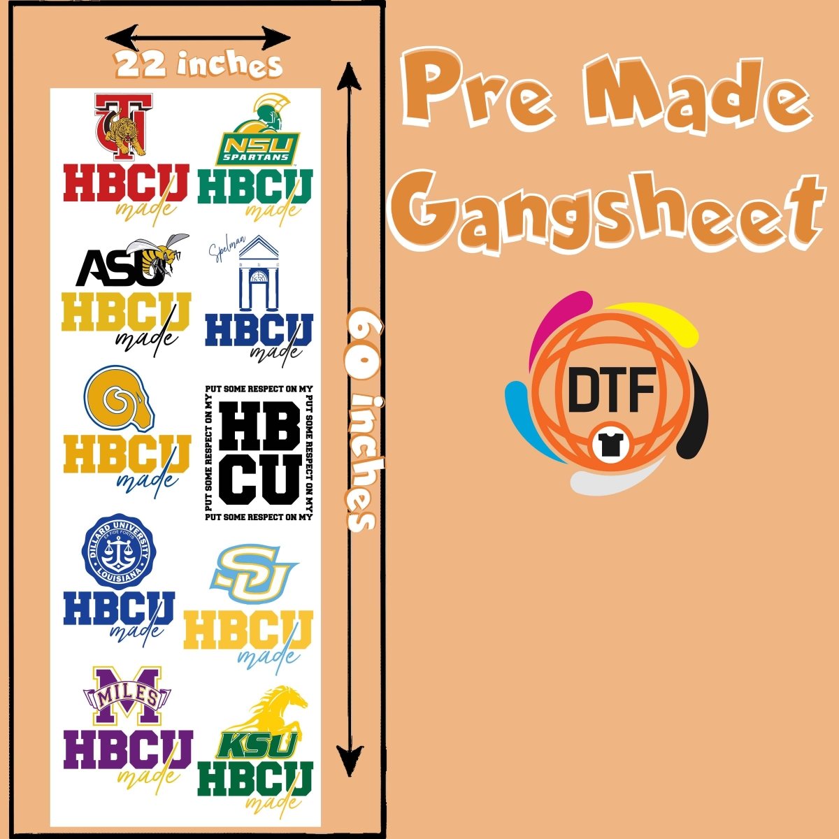 Campus Royalty Set Premade DTF Gangsheet - Buy Bulk DTF