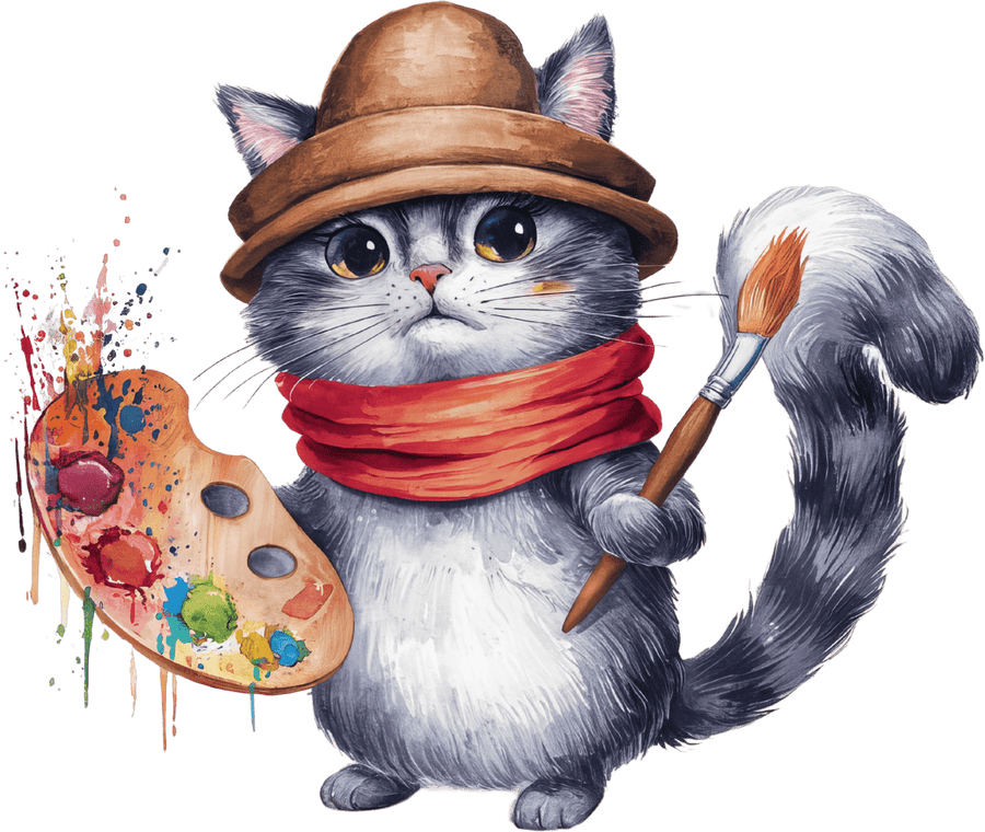 Cat Artist - Ready To Press DTF Transfers - Buy Bulk DTF