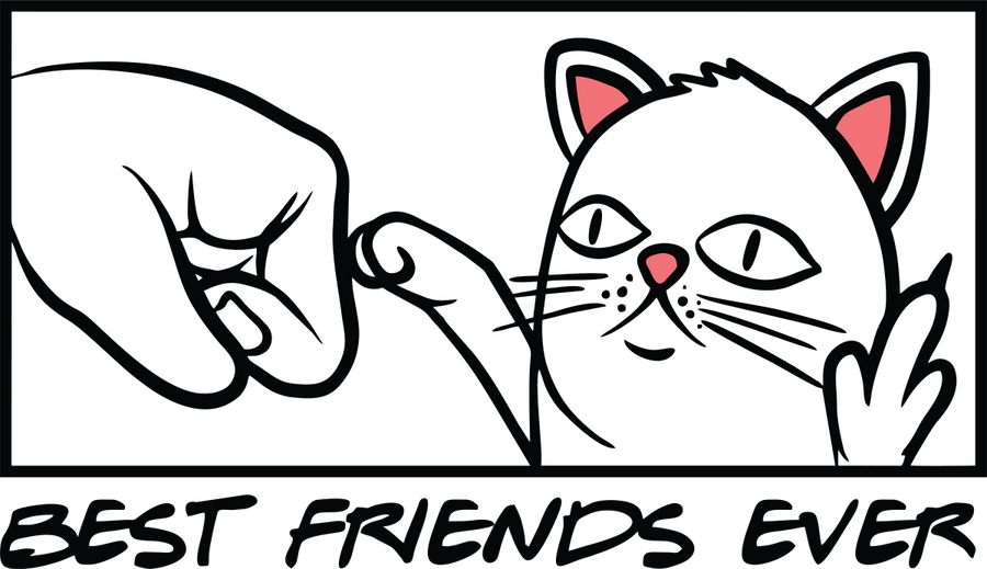 Cat Best Friends Ever - Ready To Press DTF Transfer - Buy Bulk DTF