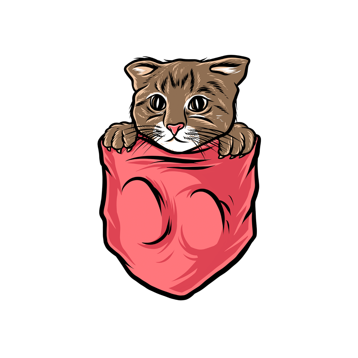 Cat Pocket - Ready To Press DTF Transfers - Buy Bulk DTF