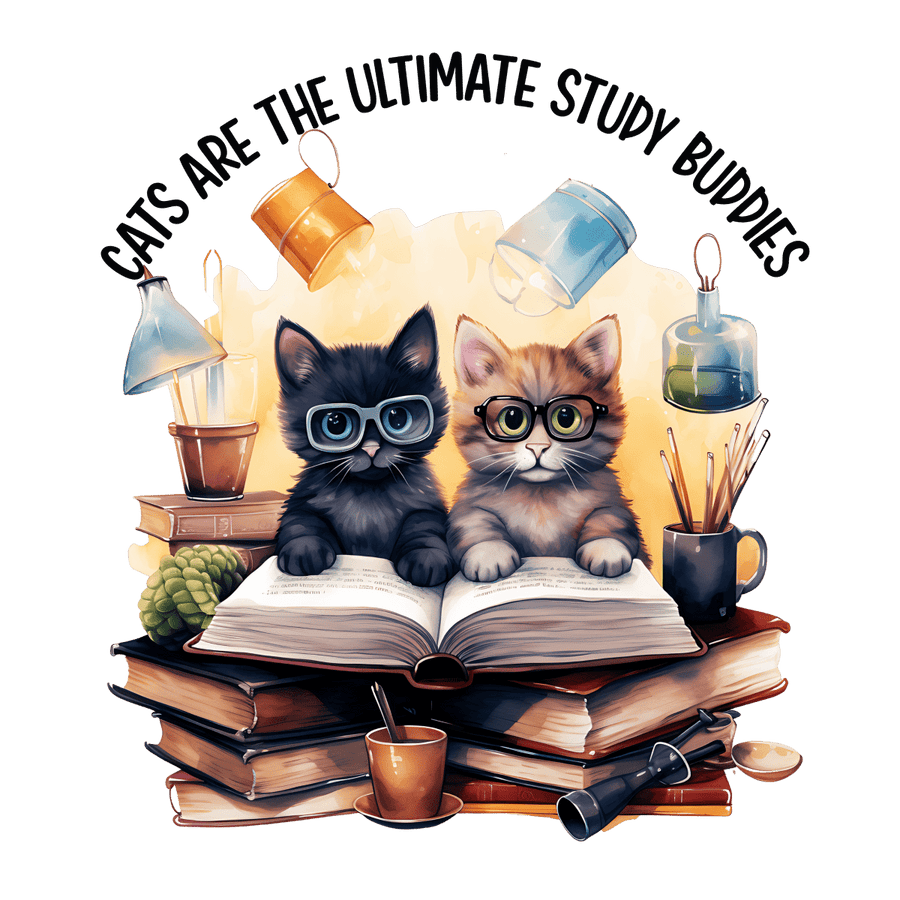 Cats - Are - The - Ultimate - Study - Buddies - Ready to Press DTF Transfers - Buy Bulk DTF