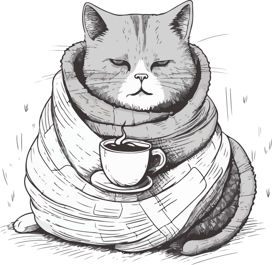 Cat’s Coffee Corner - Ready to Press DTF Transfers - Buy Bulk DTF