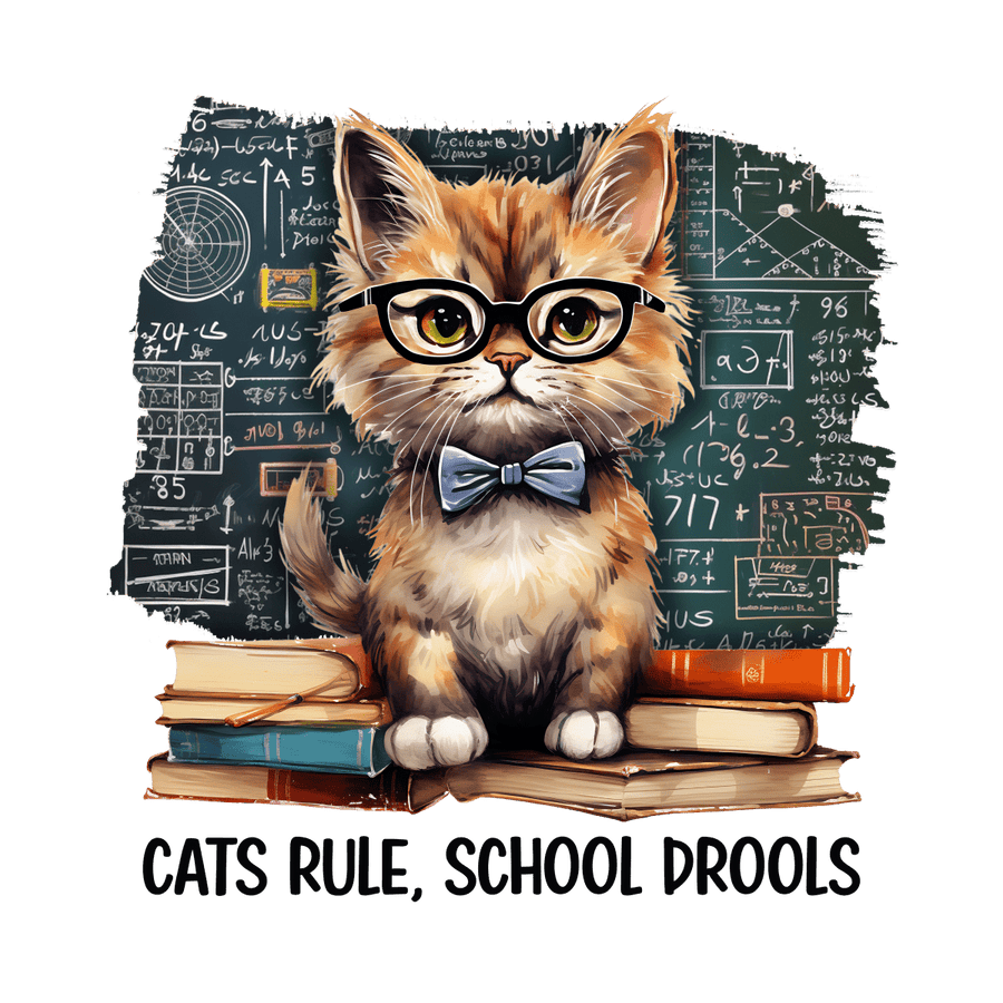 Cats - Rule - School - Drools - Back - To - School - Ready to Press DTF Transfers - Buy Bulk DTF