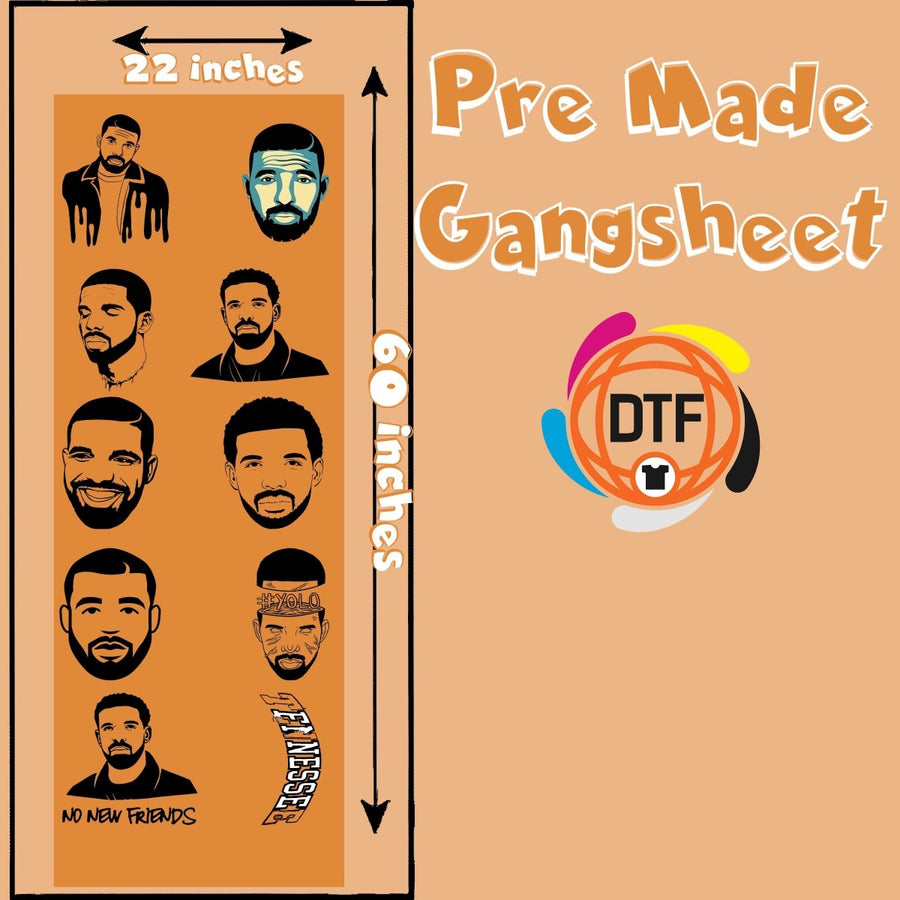 Champagne Papi Crew Premade DTF Gangsheet - Buy Bulk DTF