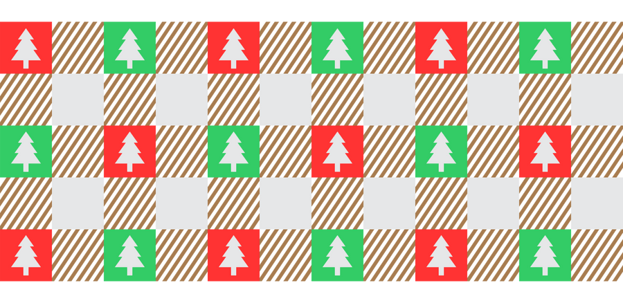 Christmas Buffalo Plaid UV DTF Libbey Glass Wrap - Buy Bulk DTF