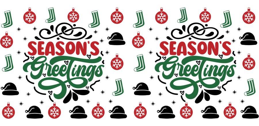 Christmas Glow & Glitter - UV DTF Libbey Glass Wrap - Buy Bulk DTF