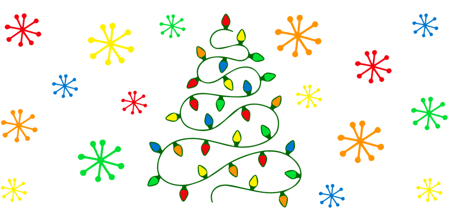 Christmas Lights UV DTF Libbey Glass Wrap - Buy Bulk DTF