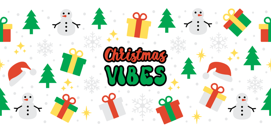 Christmas Vibes UV DTF Libbey Glass Wrap - Buy Bulk DTF