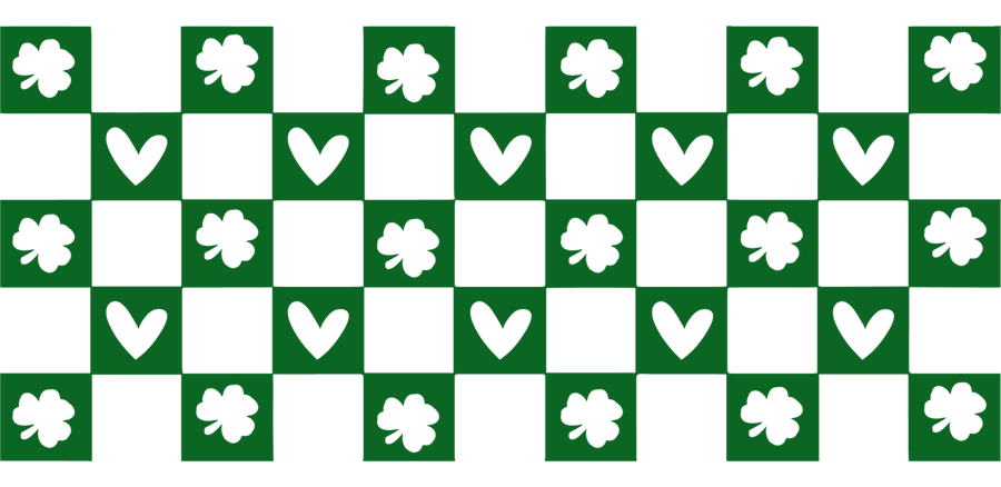 Clover Checkered - UV DTF Libbey Glass Wrap - Buy Bulk DTF