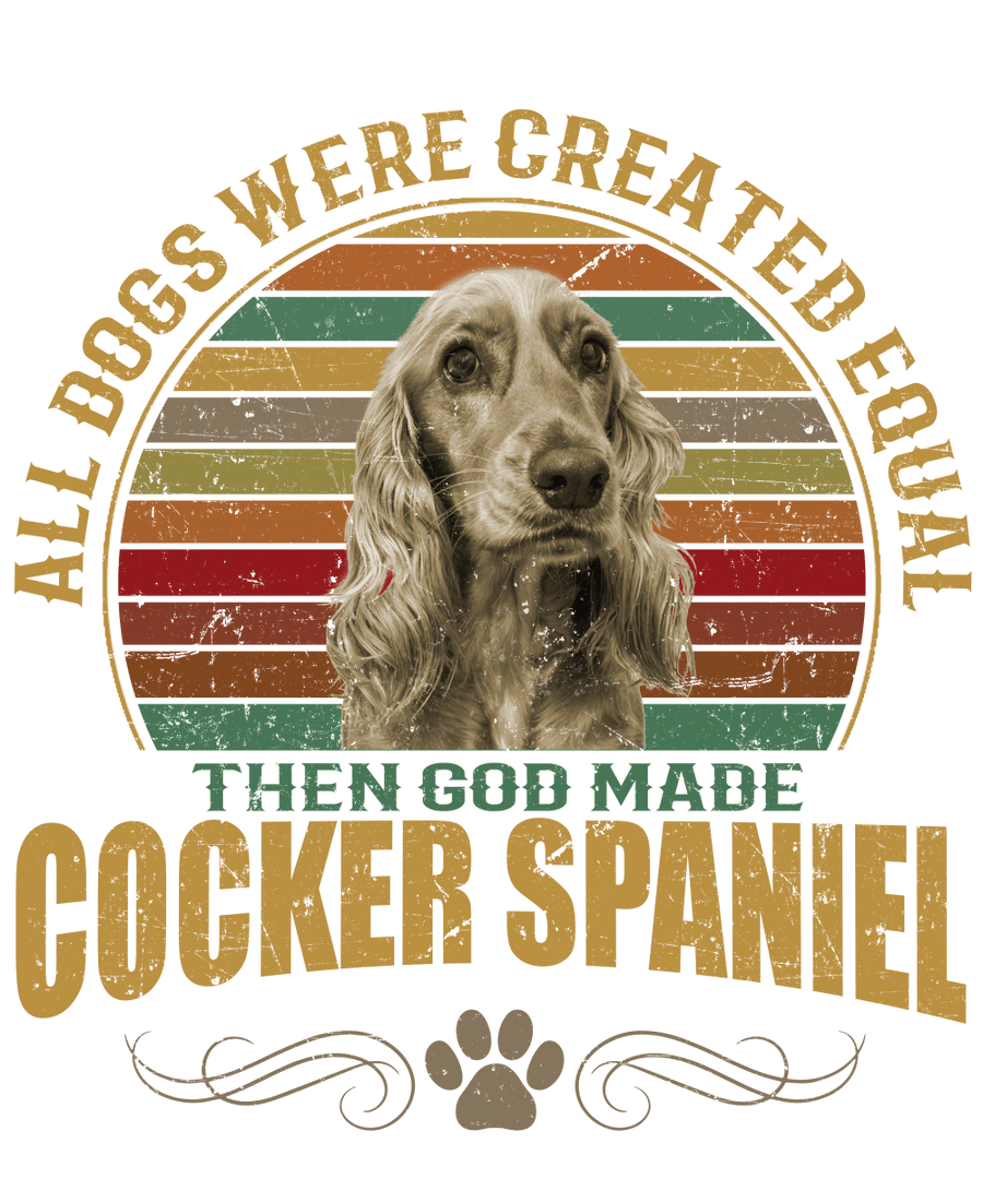 Cocker Spaniel Dog Lover Unisex Men’s T-Shirt Ready To Press DTF Transfer - Buy Bulk DTF