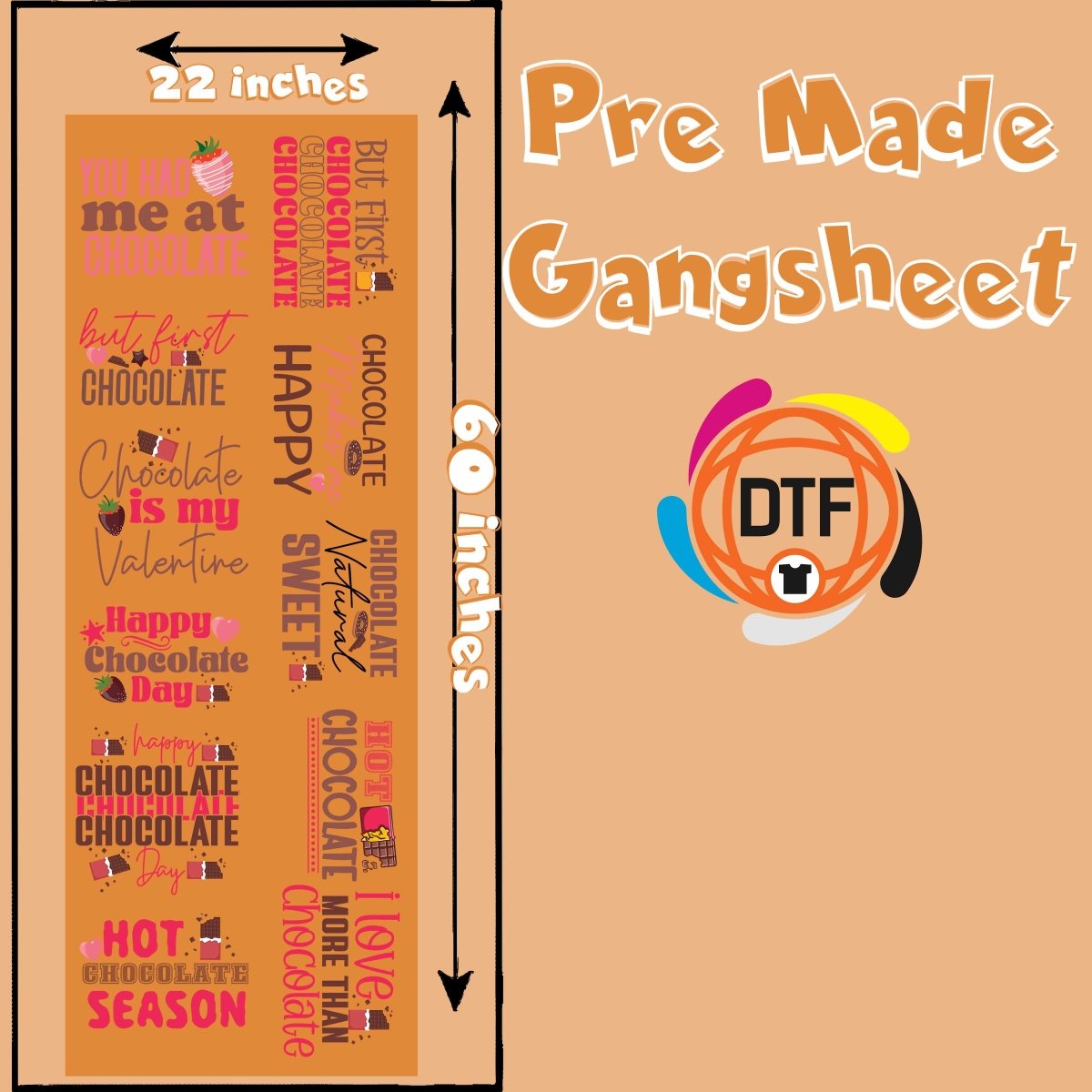 Cocoa Crew Premade DTF Gangsheet - Buy Bulk DTF