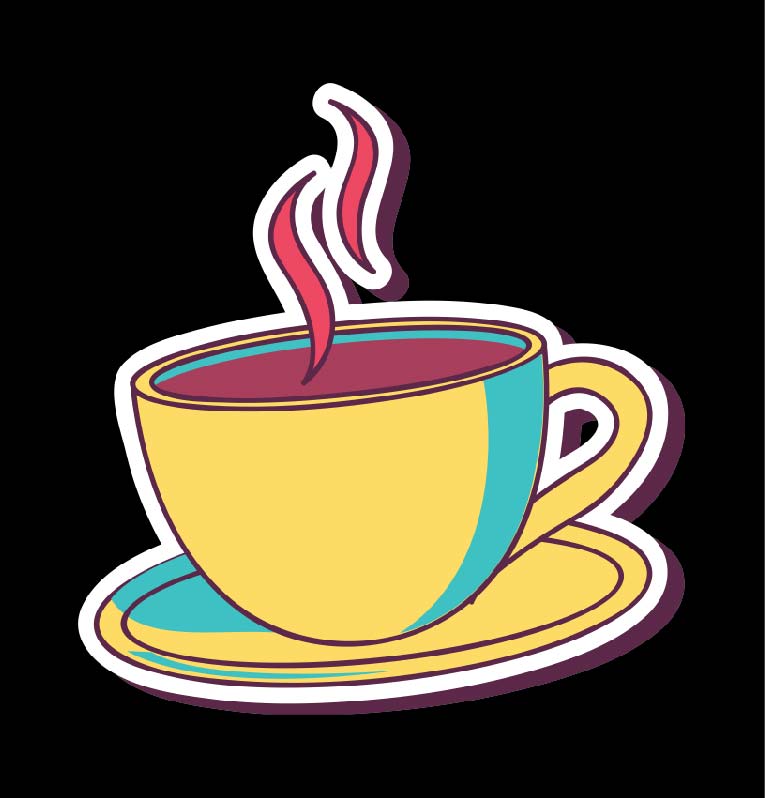 Coffee Cup Vinyl Sticker Ready To Press DTF Transfer - Buy Bulk DTF