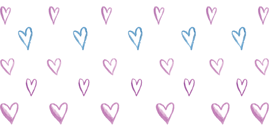 Countour Watercolor Hearts Libbey - UV DTF Libbey Glass Wrap - Buy Bulk DTF