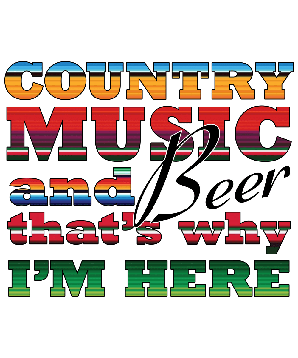 Country Music & Beer - Ready To Press DTF Transfers - Buy Bulk DTF