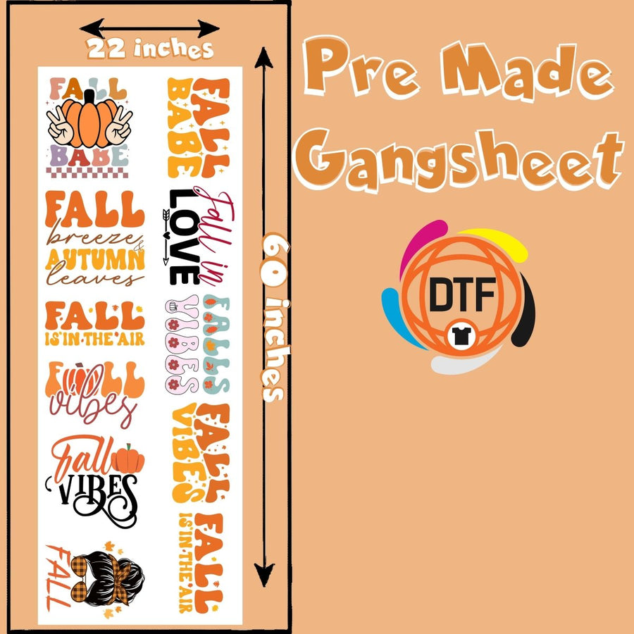 Cozy Harvest Gang Premade DTF Gangsheet - Buy Bulk DTF