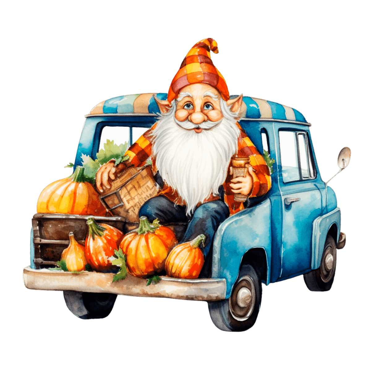 Cozy Watercolor Trucks with Pumpkins & Christmas – Ready To Press DTF Transfers0 - Buy Bulk DTF