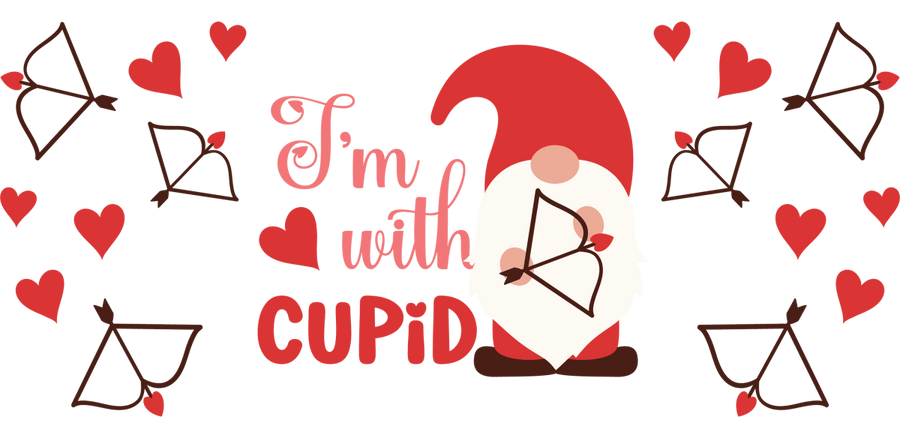 Cupid Gnome Libbey - UV DTF Libbey Glass Wrap - Buy Bulk DTF