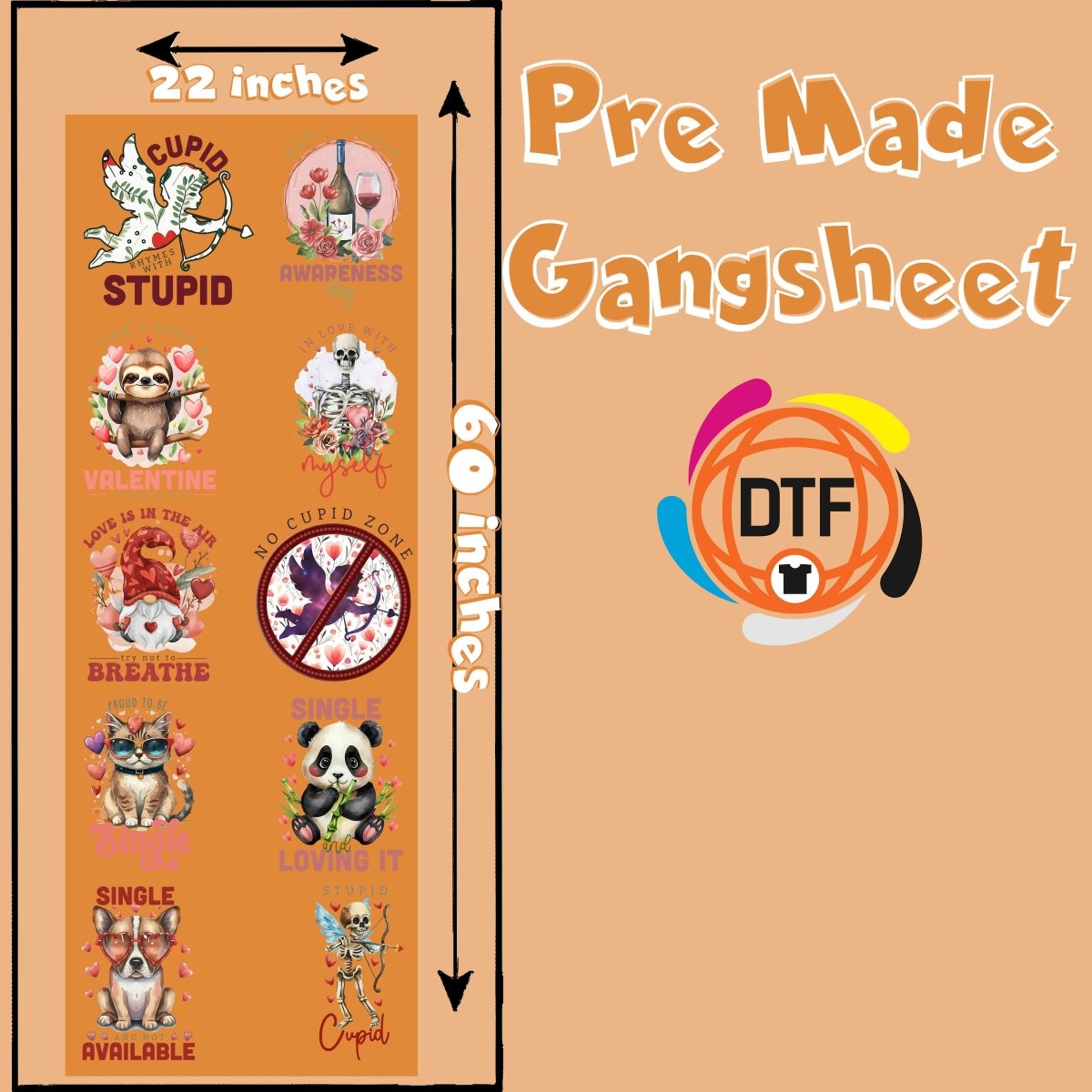 Cupid’s Creations Collective Premade DTF Gangsheet - Buy Bulk DTF