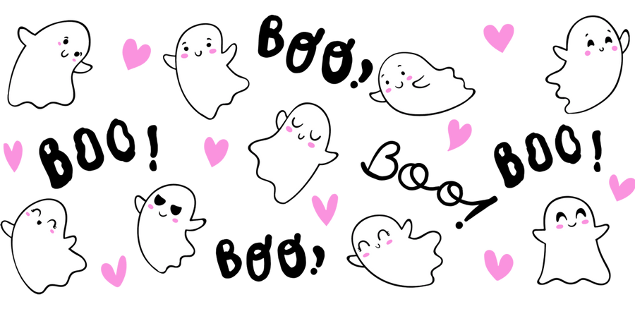 Cute Ghost - UV DTF Libbey Glass Wrap - Buy Bulk DTF