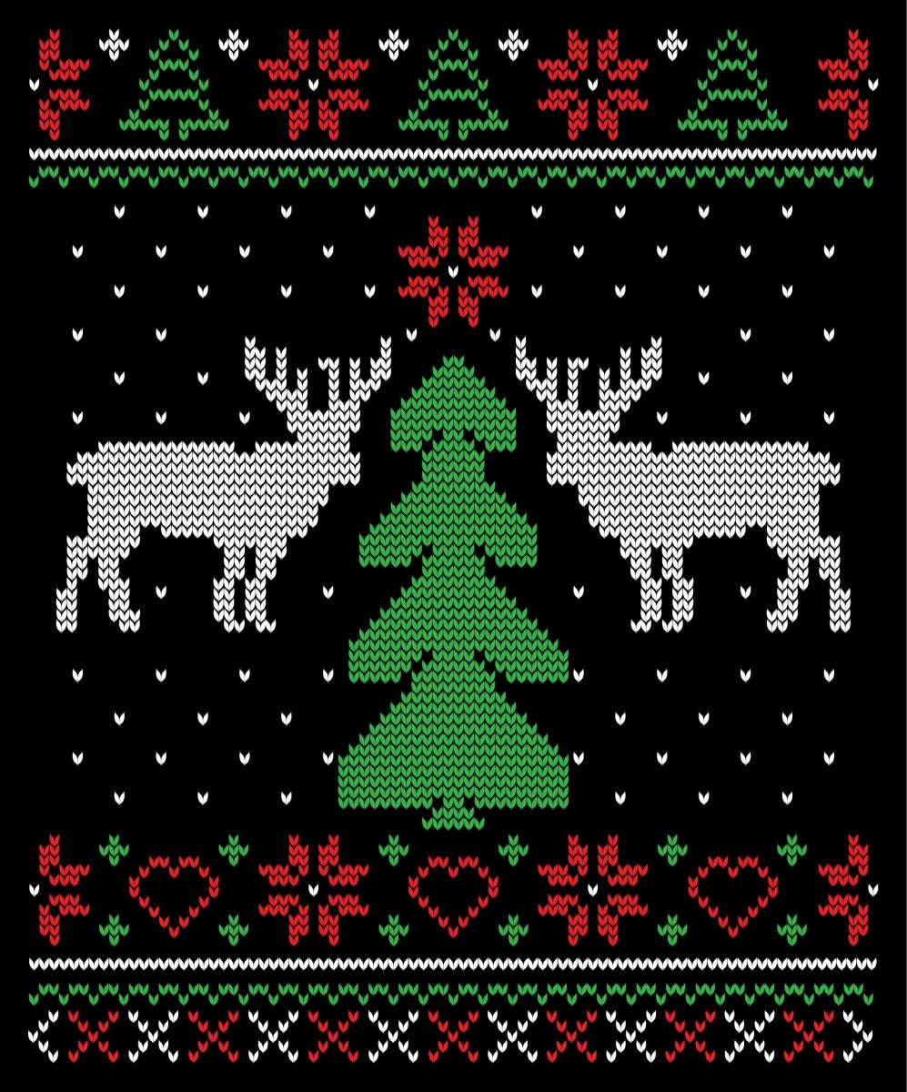 Deer Transparent Ugly Christmas Sweater Party Ready To Press DTF Transfer - Buy Bulk DTF