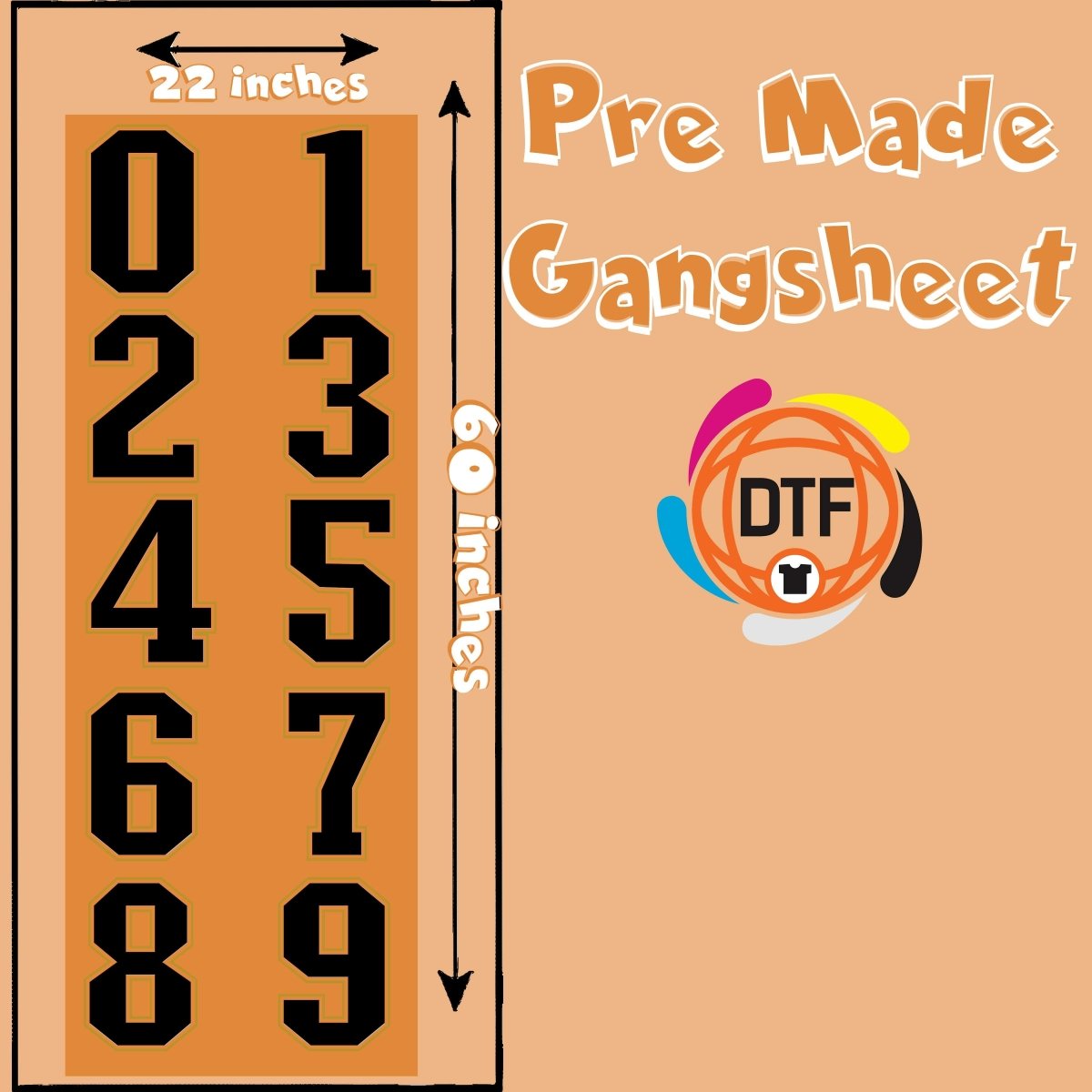 Digits Delight Premade DTF Gangsheet - Buy Bulk DTF