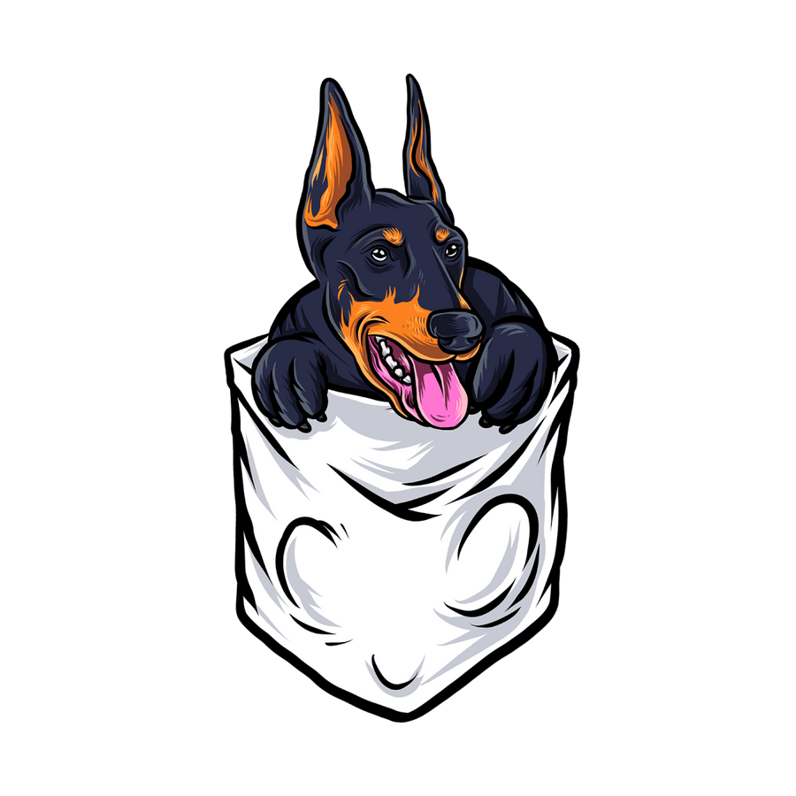 Doberman Pocket - Ready To Press DTF Transfers - Buy Bulk DTF