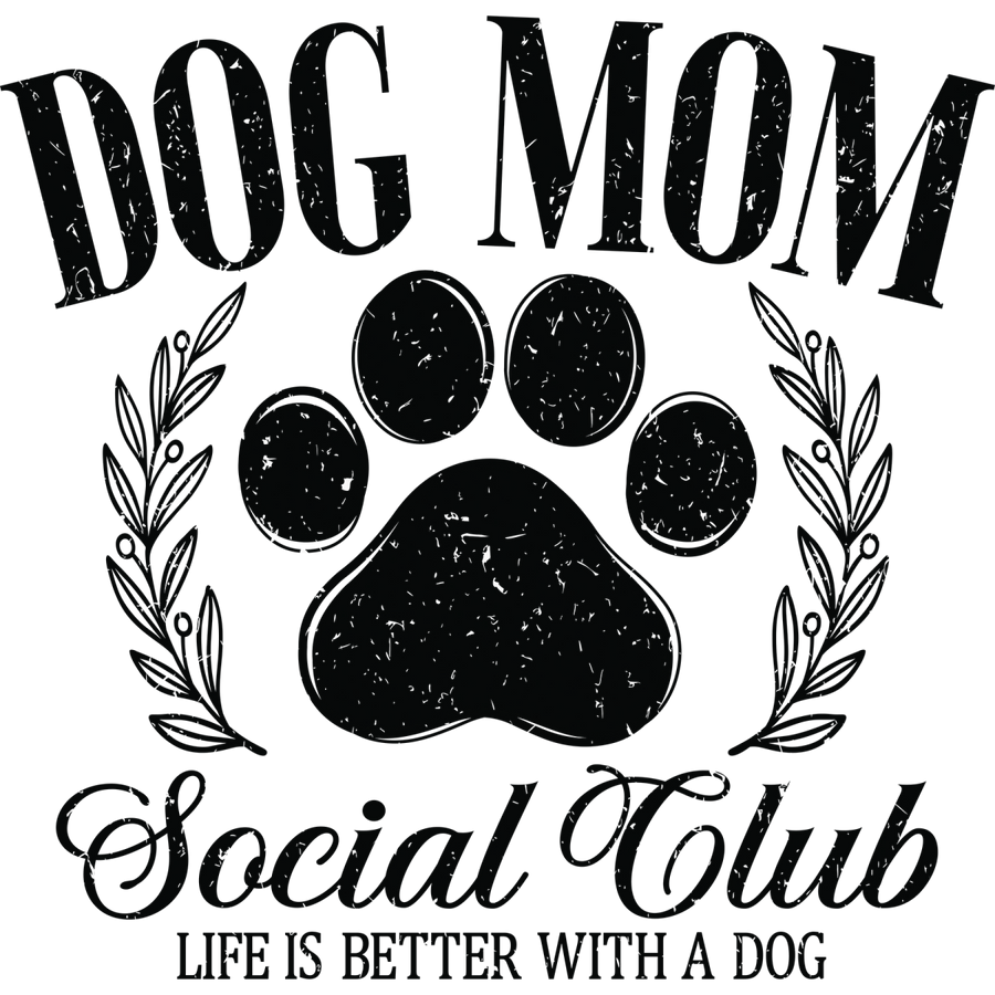 Dog Mom Social Club2 Retro - Ready To Press DTF Transfers - Buy Bulk DTF