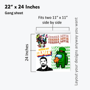 DTF Gang Sheet Builder - Multiple Sizes - Buy Bulk DTF