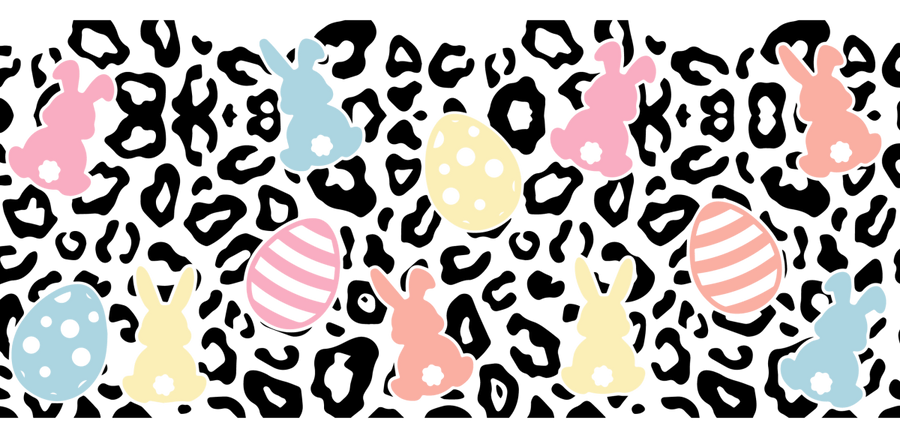 Easter Leopard - UV DTF Libbey Glass Wrap - Buy Bulk DTF