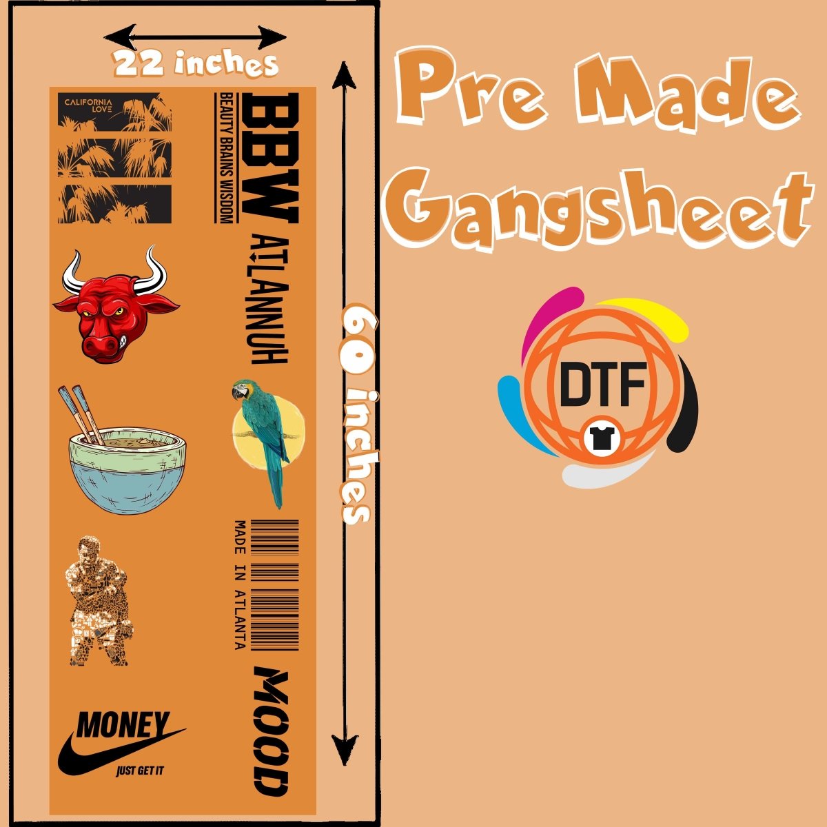 Eclectic Essentials Set Premade DTF Gangsheet - Buy Bulk DTF