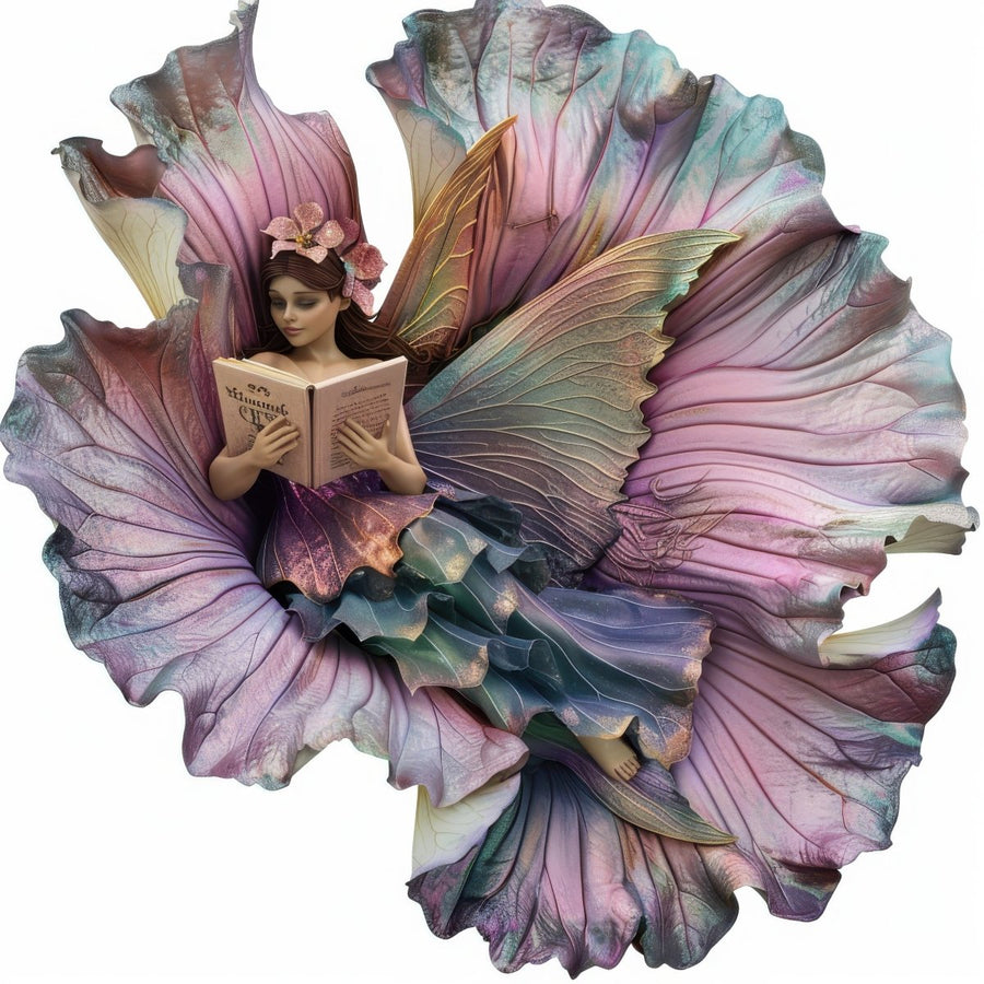 Fairy Reading on Flower - Ethereal Bouquet Ready To Print DTF Transfers - Buy Bulk DTF