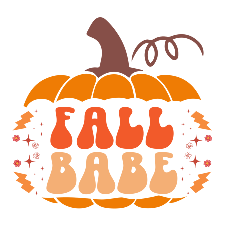 Fall Babe inside Pumpkin Ready To Press DTF Transfer - Buy Bulk DTF