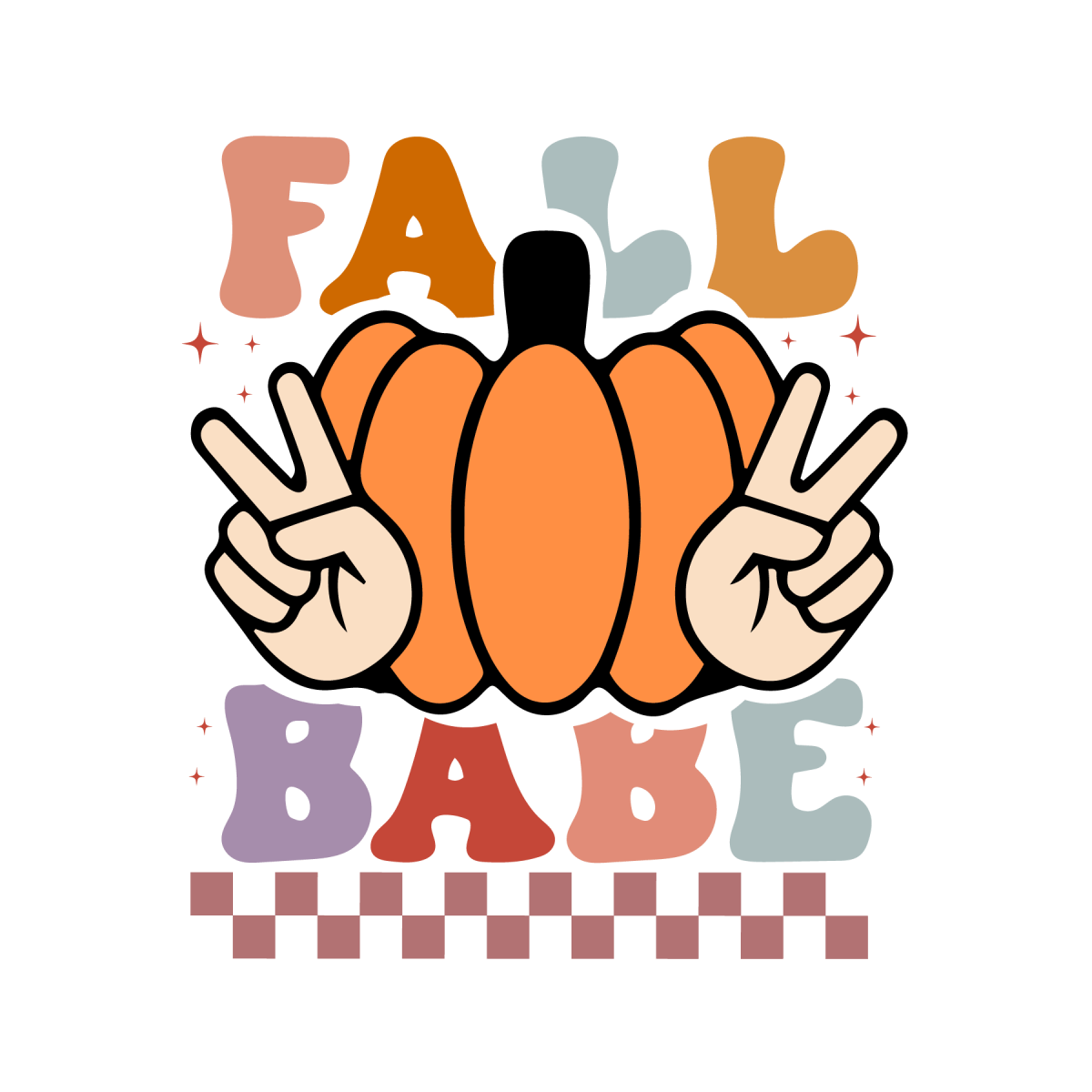 Fall Babe Retro Pumpkin Ready To Press DTF Transfer - Buy Bulk DTF