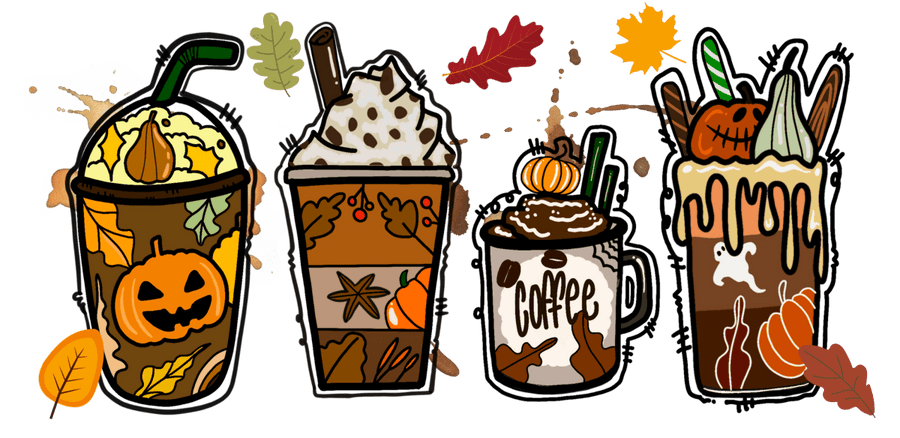 fall coffee - UV DTF Libbey Glass Wrap - Buy Bulk DTF