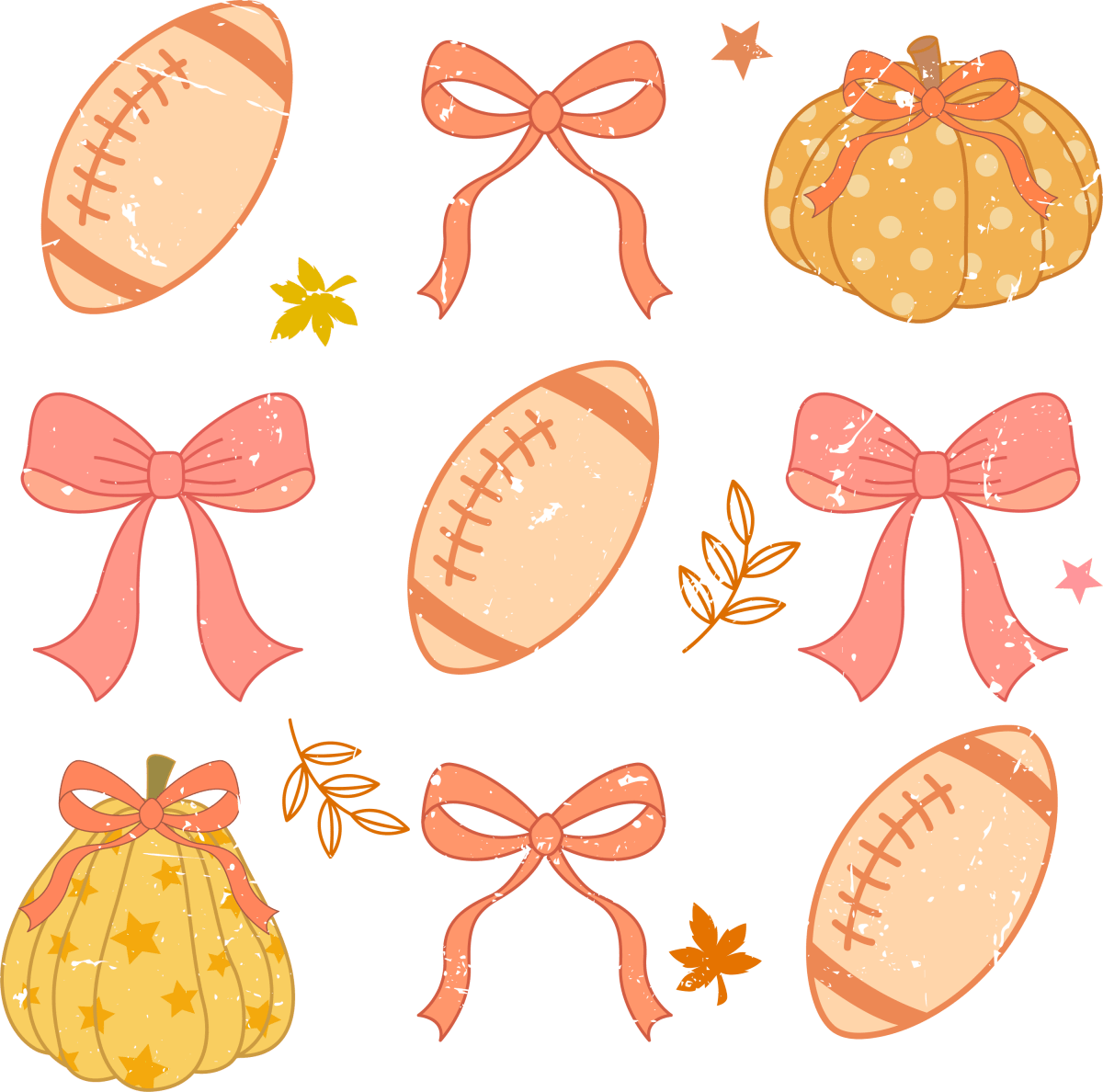Fall Football Pumpkins - Ready To Press DTF Transfers - Buy Bulk DTF