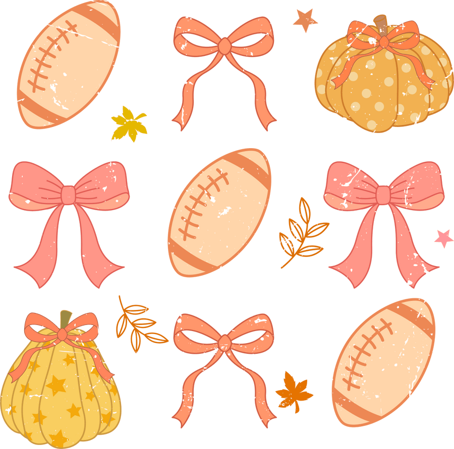 Fall Football Pumpkins - Ready To Press DTF Transfers - Buy Bulk DTF