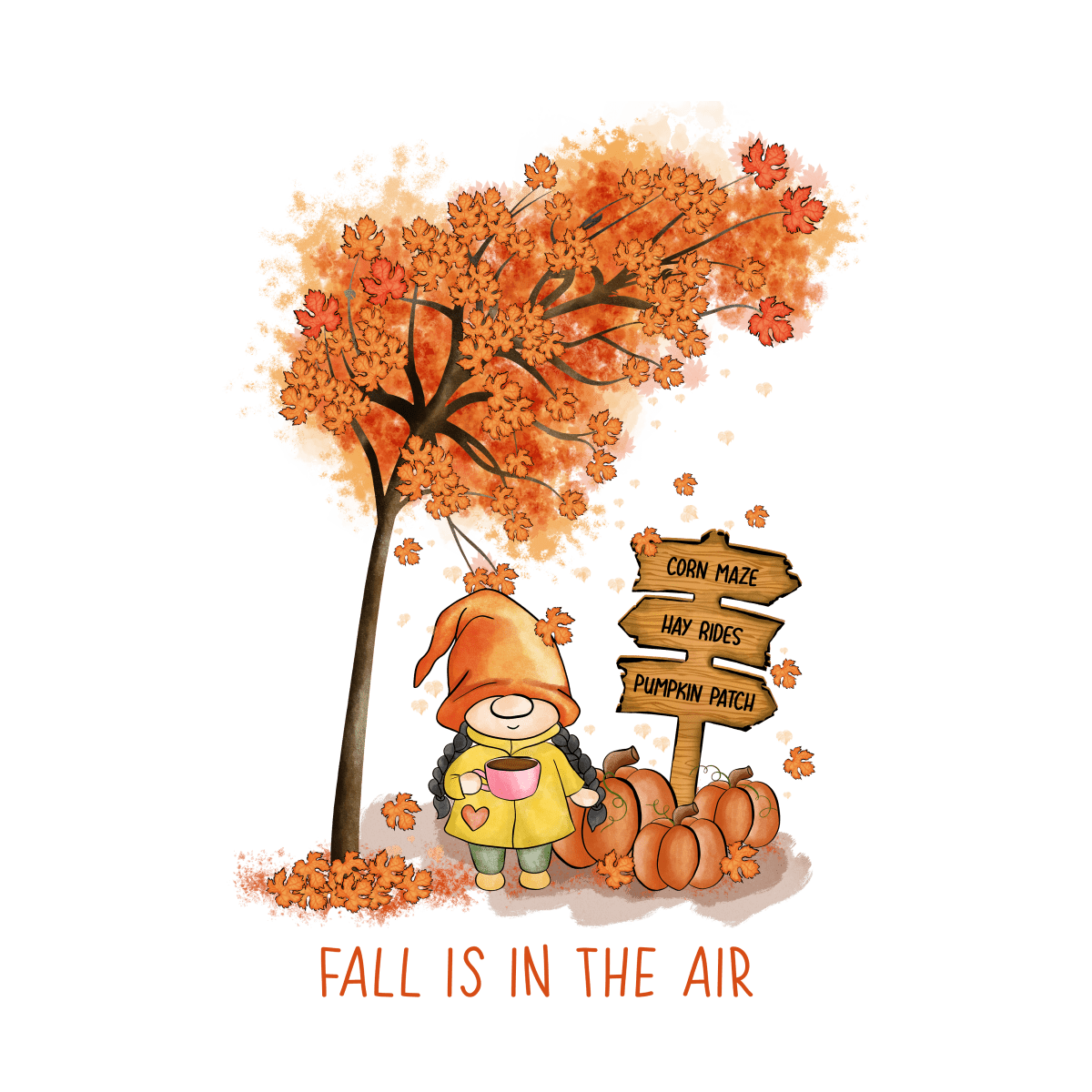 Fall Is In The Air - Ready To Press DTF Transfer - Buy Bulk DTF